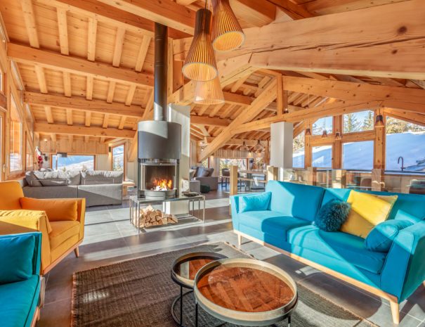 Living room with fireplace